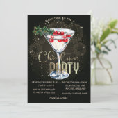 Weihnachtscocktail Fireworks Weihnachtsfirma Einladung (Stehend Vorderseite)