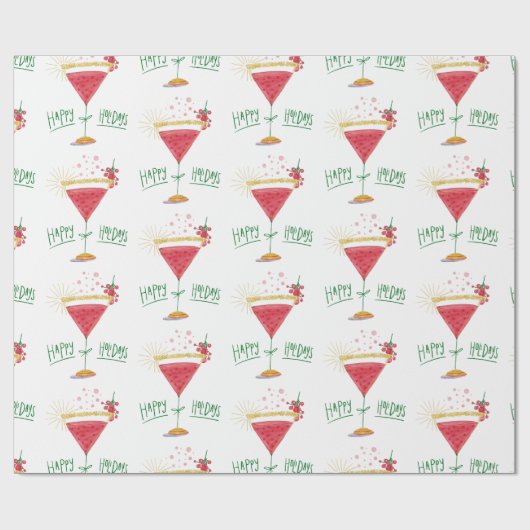 Weihnachtscocktail Geschenkpapier (Flach)