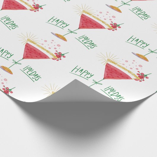 Weihnachtscocktail Geschenkpapier (Ecke)