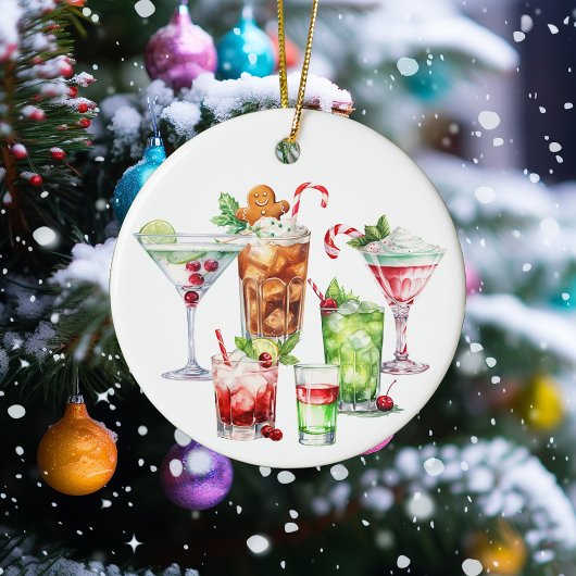 Weihnachtscocktail Getränke Keramik Ornament