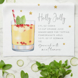 Weihnachtscocktail Holly Jolly Rezept Geschirrtuch