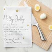 Weihnachtscocktail Holly Jolly Rezept Geschirrtuch (Viertel Falte)