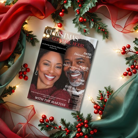 Weihnachtscocktail Hour Party Magazine Foto Einladung