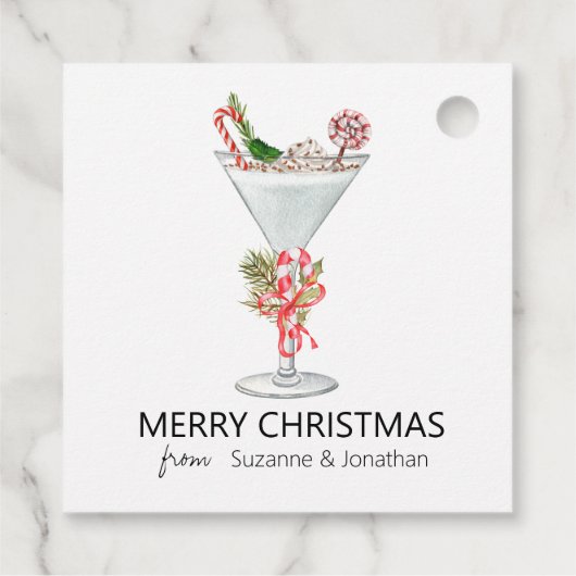 Weihnachtscocktail Martini Geschenkanhänger (Rückseite)
