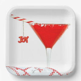 Weihnachtscocktail mit Candy Cane Pappteller