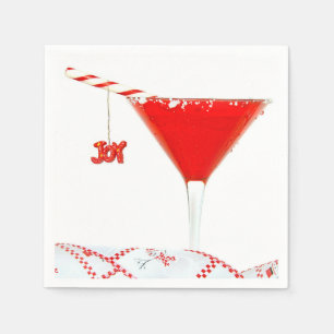 Weihnachtscocktail mit Candy Cane Serviette