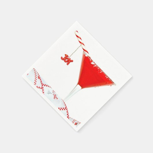 Weihnachtscocktail mit Candy Cane Serviette (Ecke)