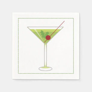 Weihnachtscocktail Napkin mit Martinoliven Serviette