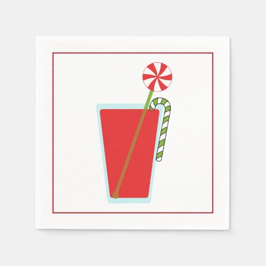 Weihnachtscocktail Napkin mit Martinool Serviette (Vorderseite)