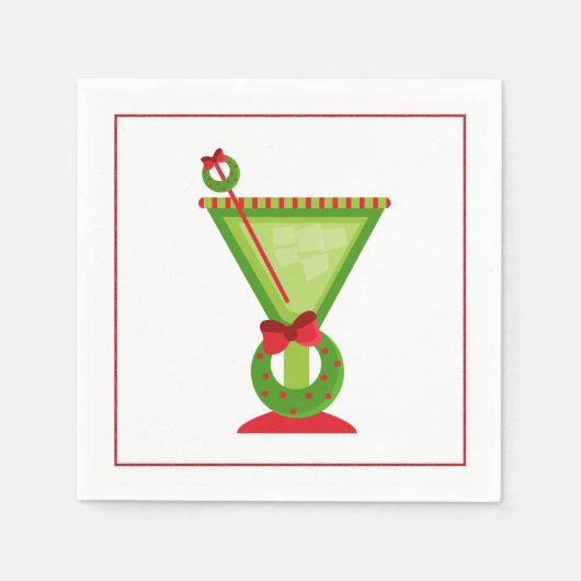 Weihnachtscocktail Napkin Serviette (Vorderseite)
