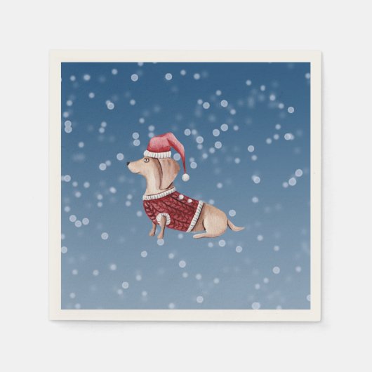 Weihnachtscocktail Napkins Dackel Paper Napkins Serviette (Vorderseite)