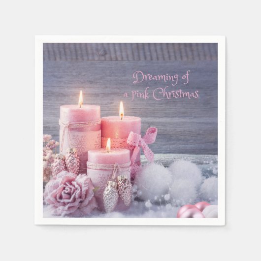 Weihnachtscocktail Napkins, Rosa Weihnachten Serviette (Vorderseite)