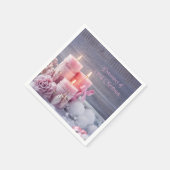 Weihnachtscocktail Napkins, Rosa Weihnachten Serviette (Ecke)