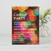 Weihnachtscocktail Party Abendessen Confetti Spark Einladung (Stehend Vorderseite)
