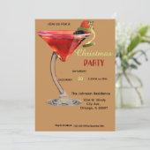 Weihnachtscocktail-Party Einladung (Stehend Vorderseite)