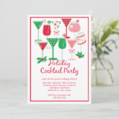 Weihnachtscocktail Party Einladung (Stehend Vorderseite)