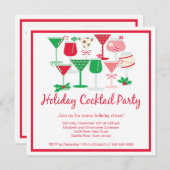 Weihnachtscocktail Party Einladung (Vorne/Hinten)