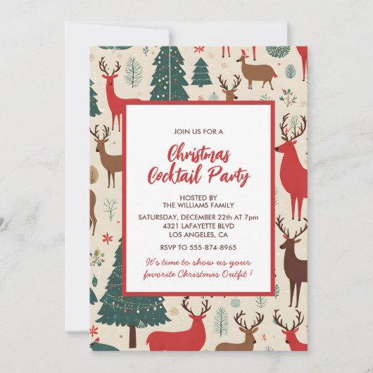 Weihnachtscocktail-Party Einladung (Vorderseite)