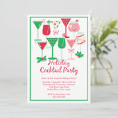 Weihnachtscocktail Party Einladung (Stehend Vorderseite)