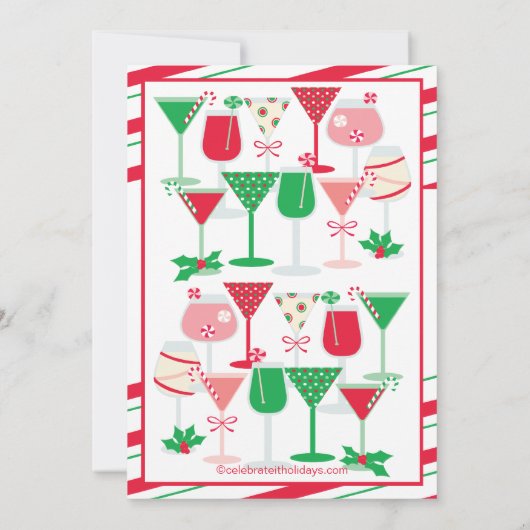 Weihnachtscocktail Party Einladung (Rückseite)