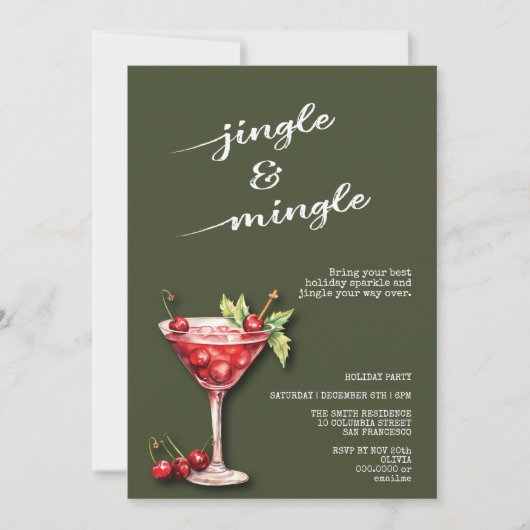 Weihnachtscocktail-Party Einladung (Vorderseite)