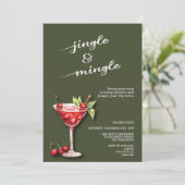 Weihnachtscocktail-Party Einladung (Stehend Vorderseite)