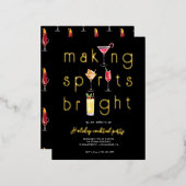 Weihnachtscocktail-Party Einladung (Vorderseite/Rückseite)