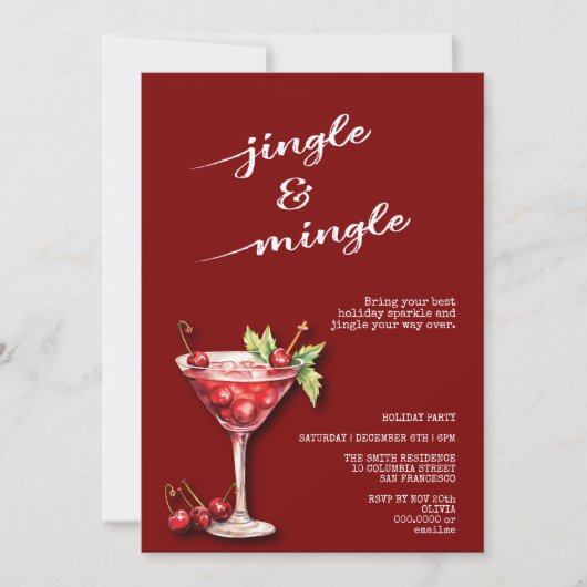Weihnachtscocktail-Party Einladung (Vorderseite)