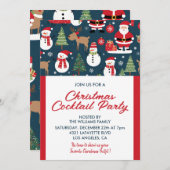 Weihnachtscocktail Party Einladung Hirsch santa (Vorne/Hinten)