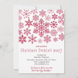 Weihnachtscocktail Party Einladung Schneeflocken R