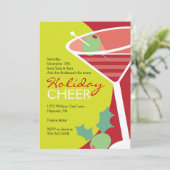 Weihnachtscocktail-Party Einladungen mit Martini (Stehend Vorderseite)