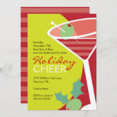 Weihnachtscocktail-Party Einladungen mit Martini (Vorne/Hinten)
