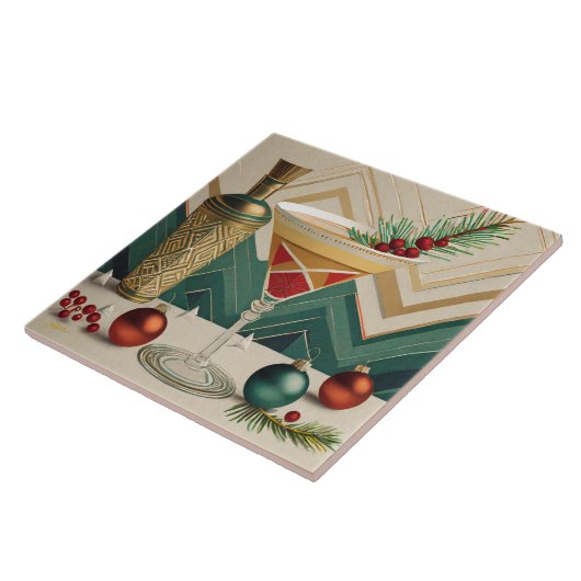 Weihnachtscocktail Party Happy Hour Fliese (Seite)