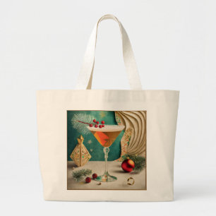Weihnachtscocktail Party Happy Hour Jumbo Stoffbeutel
