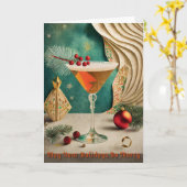 Weihnachtscocktail Party Happy Hour Karte (Gelbe Blume)