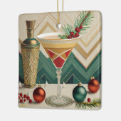 Weihnachtscocktail Party Happy Hour Keramikornament (Links)