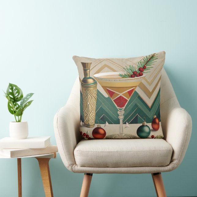 Weihnachtscocktail Party Happy Hour Kissen (Stuhl )