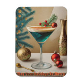 Weihnachtscocktail Party Happy Hour Magnet (Vertikal)