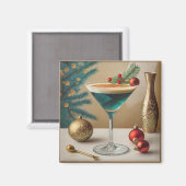 Weihnachtscocktail Party Happy Hour Magnet (Vorderseite/Rückseite)