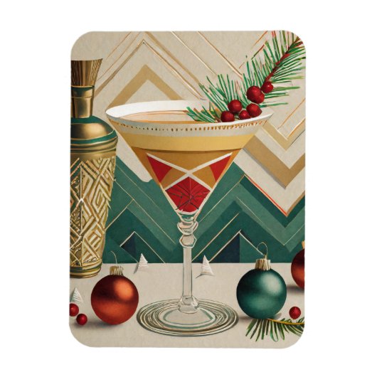 Weihnachtscocktail Party Happy Hour Magnet (Vertikal)