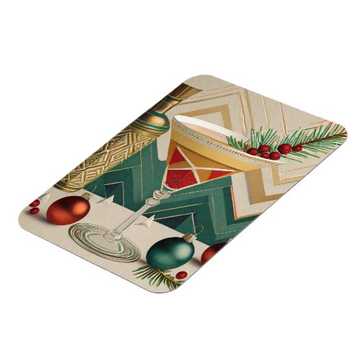 Weihnachtscocktail Party Happy Hour Magnet (Linke Seite)