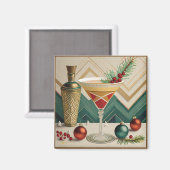 Weihnachtscocktail Party Happy Hour Magnet (Vorderseite/Rückseite)