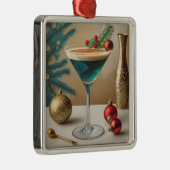 Weihnachtscocktail Party Happy Hour Ornament Aus Metall (Rechts)