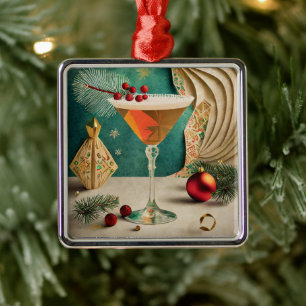 Weihnachtscocktail Party Happy Hour Ornament Aus Metall