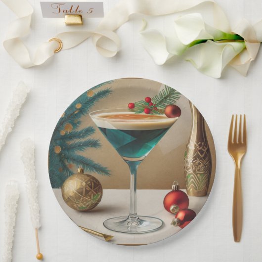 Weihnachtscocktail Party Happy Hour Pappteller (Hochzeit)