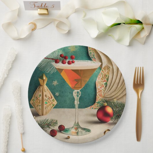 Weihnachtscocktail Party Happy Hour Pappteller (Hochzeit)