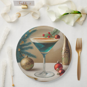 Weihnachtscocktail Party Happy Hour Pappteller