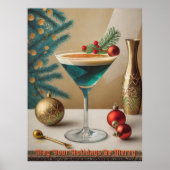 Weihnachtscocktail Party Happy Hour Poster (Vorne)