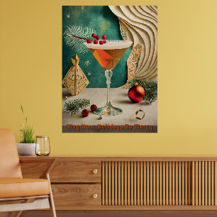 Weihnachtscocktail Party Happy Hour Poster