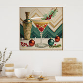 Weihnachtscocktail Party Happy Hour Poster (Küche)